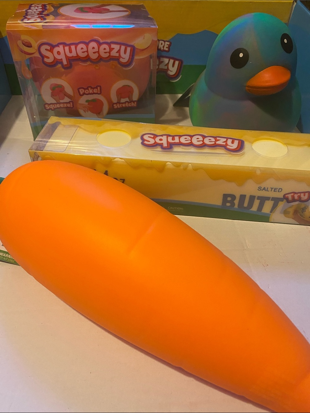 Butter Peach Carrot Duck Sunny Days Squeezy Squishy Toy New TikTok